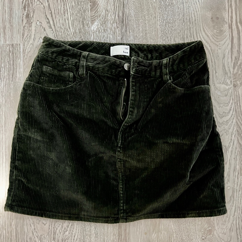 Wilfred Free corduroy skirt in olive green. Size 8 but fits like a size 6